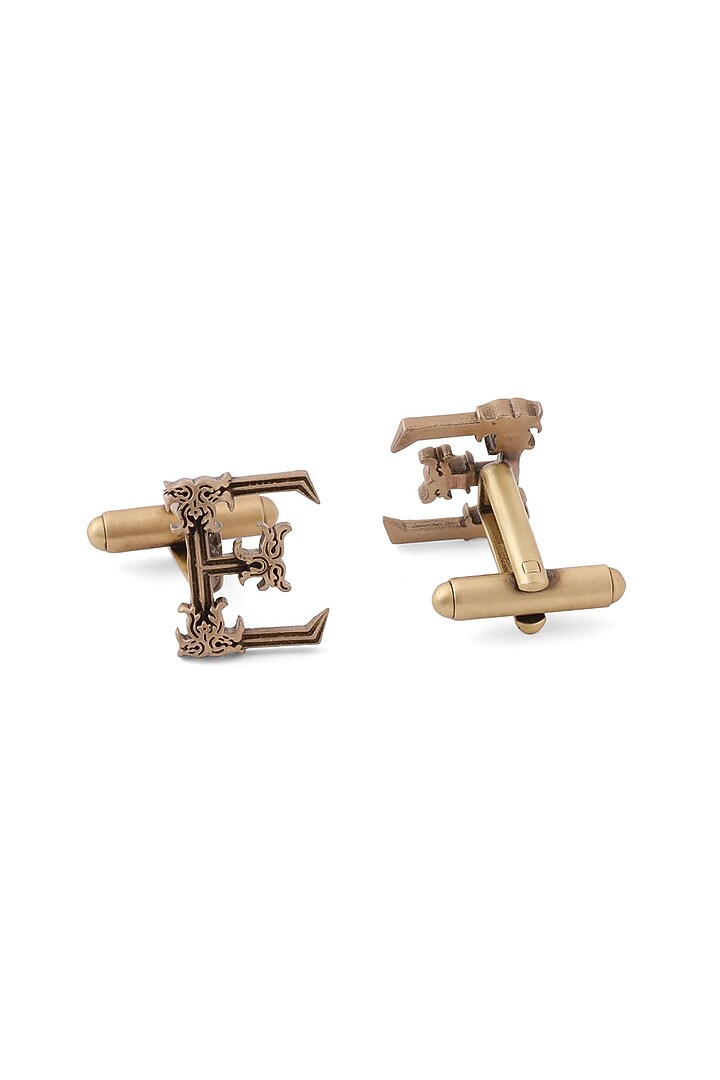Antique Gold Brass Initial Cufflinks (Set of 2) by Cosa Nostraa at Pernia's Pop Up Shop