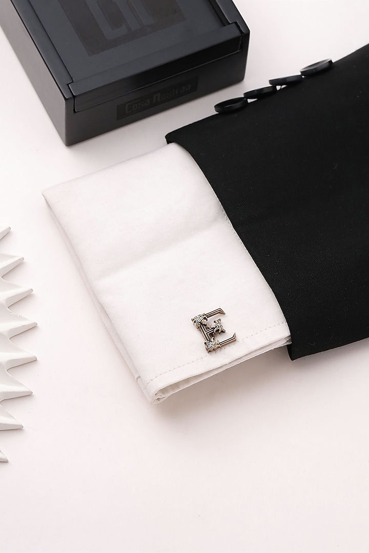 Antique Gold Brass Initial Cufflinks (Set of 2) by Cosa Nostraa at Pernia's Pop Up Shop