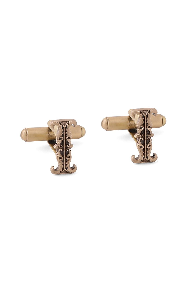 Antique Gold Brass Initial Cufflinks (Set of 2) by Cosa Nostraa at Pernia's Pop Up Shop