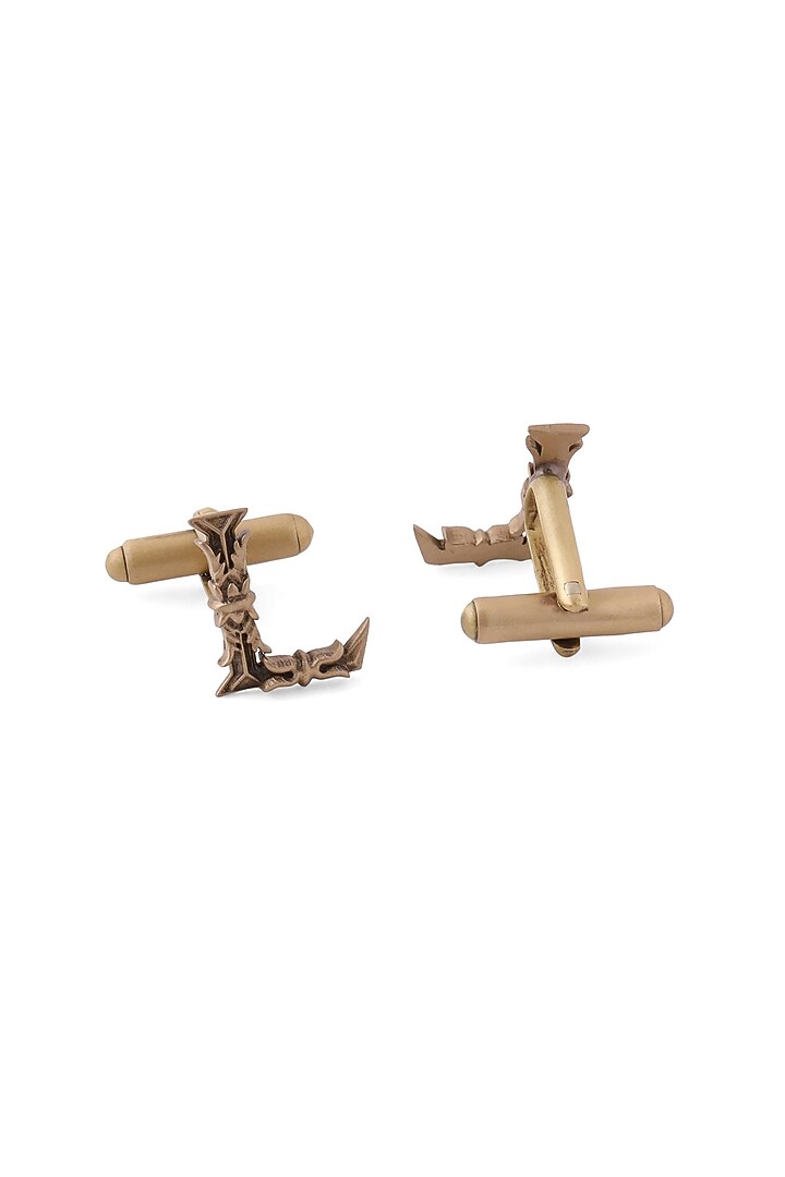 Antique Gold Brass Initial Cufflinks (Set of 2) by Cosa Nostraa at Pernia's Pop Up Shop