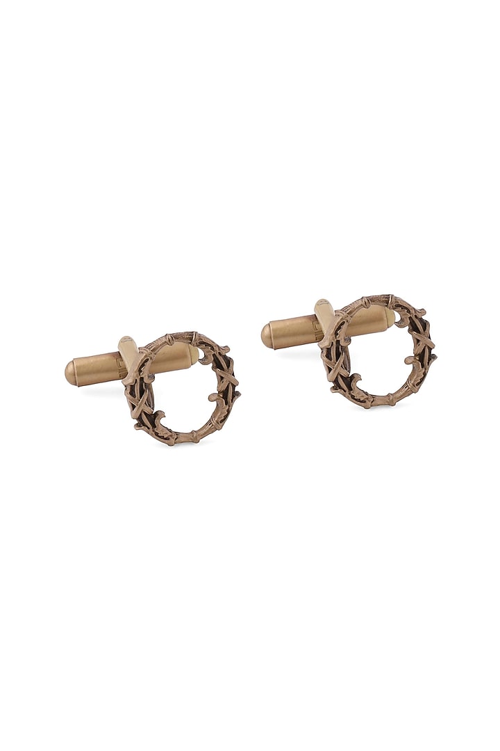 Antique Gold Brass Initial Cufflinks (Set of 2) by Cosa Nostraa at Pernia's Pop Up Shop