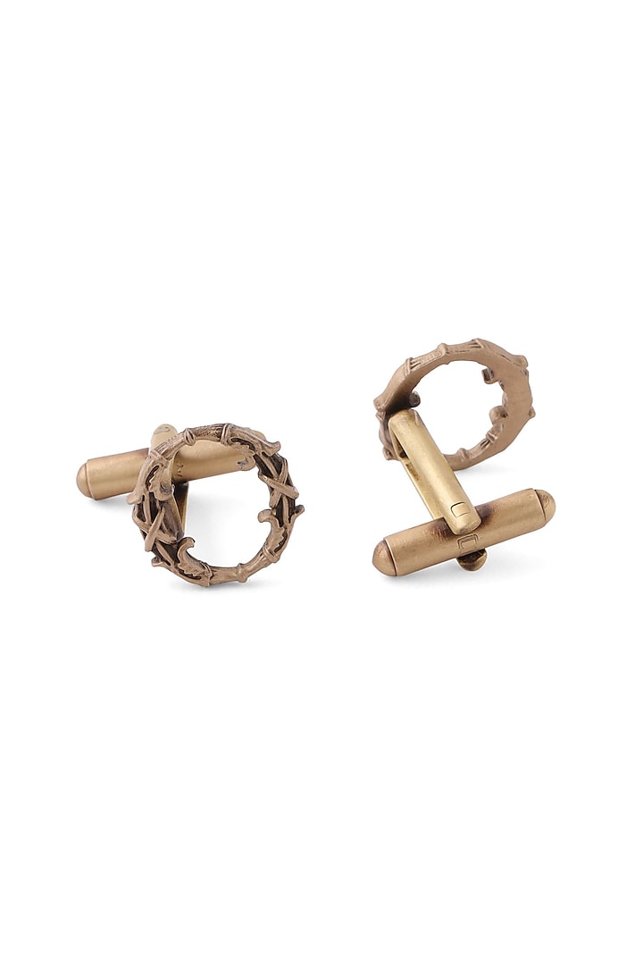 Antique Gold Brass Initial Cufflinks (Set of 2) by Cosa Nostraa at Pernia's Pop Up Shop