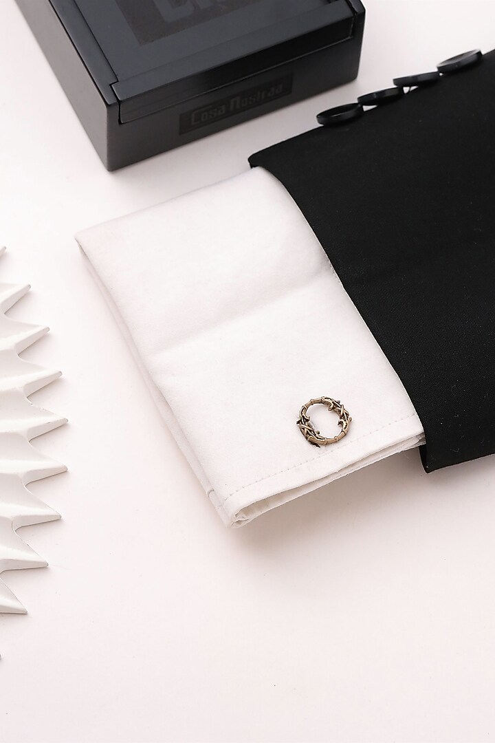 Antique Gold Brass Initial Cufflinks (Set of 2) by Cosa Nostraa at Pernia's Pop Up Shop