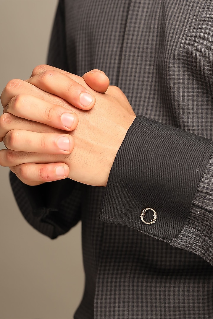 Antique Gold Brass Initial Cufflinks (Set of 2) by Cosa Nostraa at Pernia's Pop Up Shop