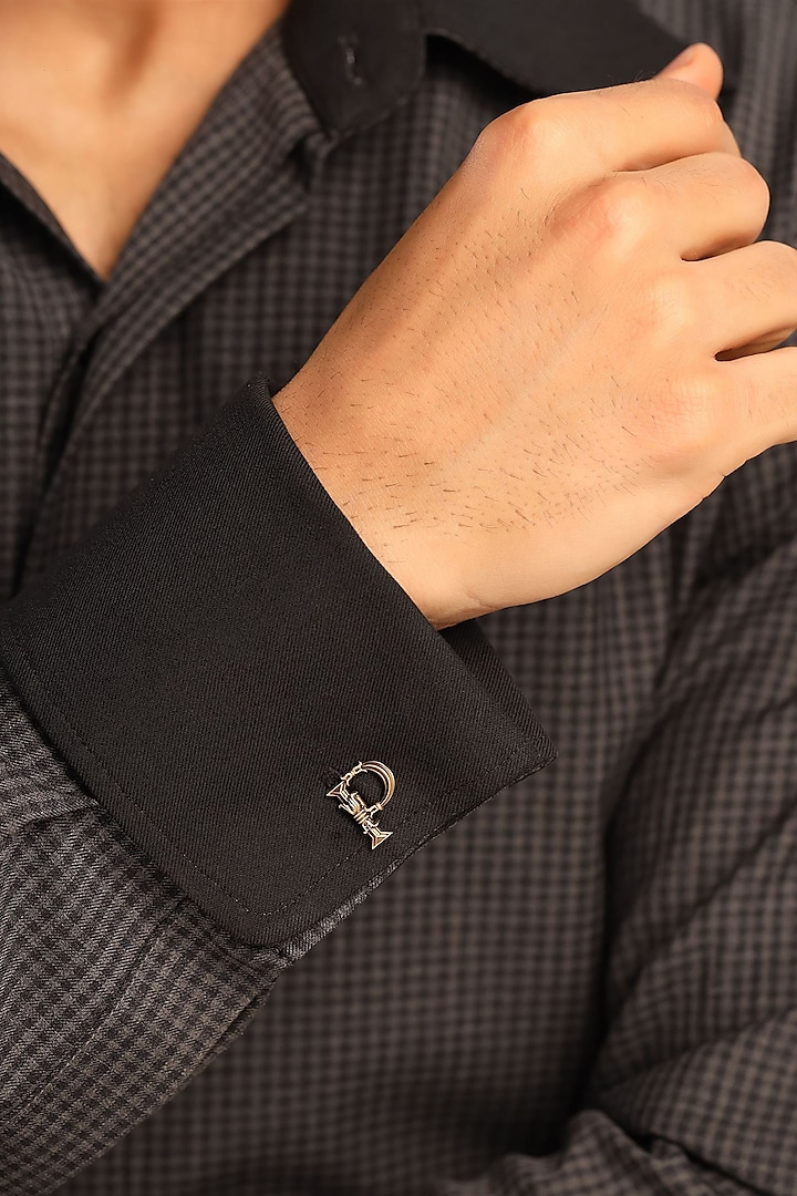 Antique Gold Brass Initial Cufflinks (Set of 2) by Cosa Nostraa at Pernia's Pop Up Shop