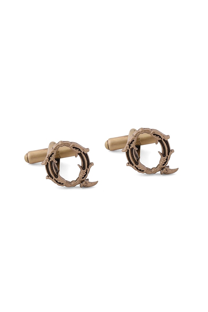 Antique Gold Brass Initial Cufflinks (Set of 2) by Cosa Nostraa at Pernia's Pop Up Shop