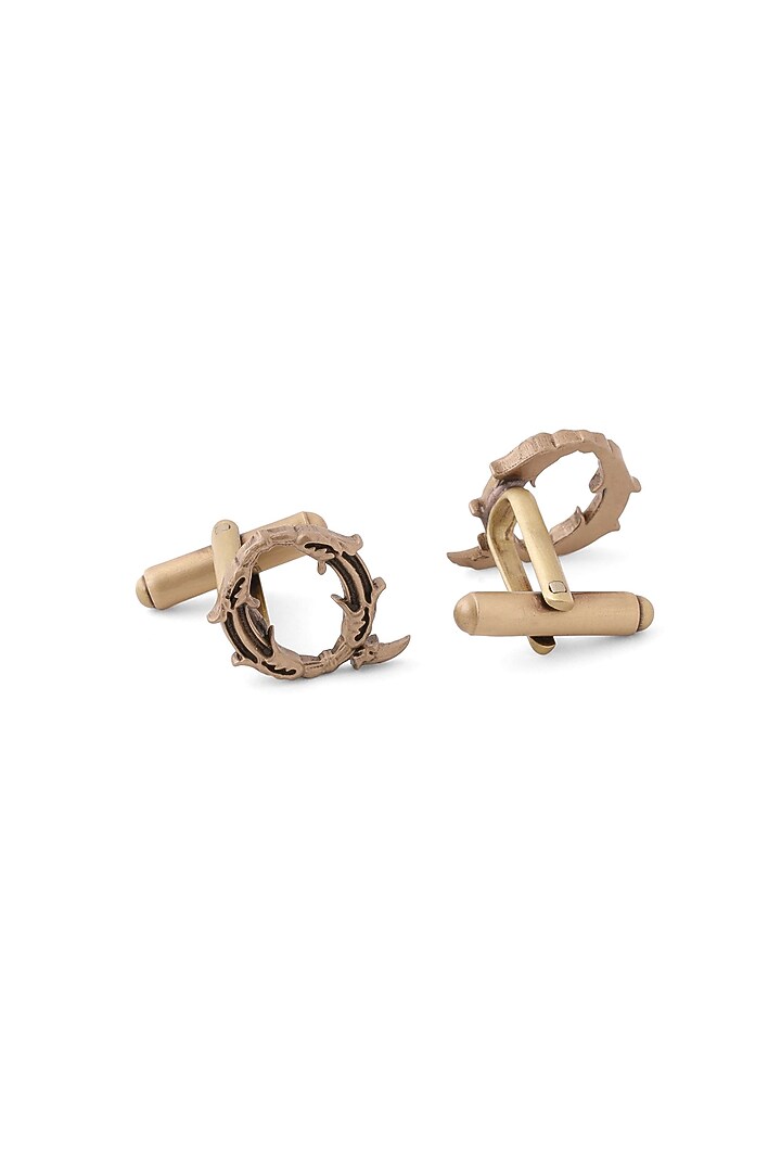 Antique Gold Brass Initial Cufflinks (Set of 2) by Cosa Nostraa at Pernia's Pop Up Shop