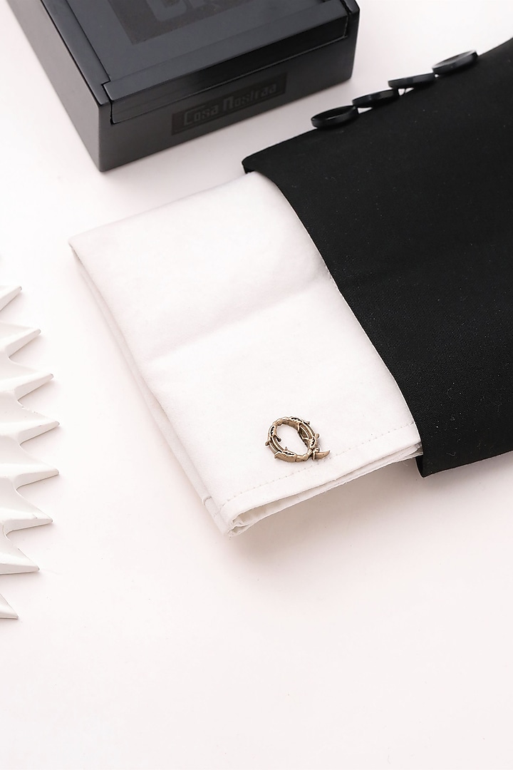 Antique Gold Brass Initial Cufflinks (Set of 2) by Cosa Nostraa at Pernia's Pop Up Shop