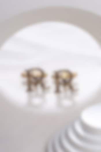 Antique Gold Brass Initial Cufflinks (Set of 2) by Cosa Nostraa