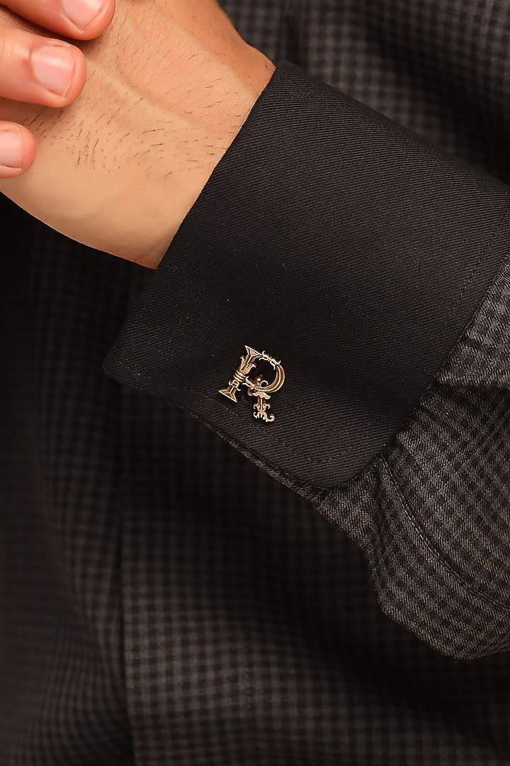 Antique Gold Brass Initial Cufflinks (Set of 2) by Cosa Nostraa at Pernia's Pop Up Shop