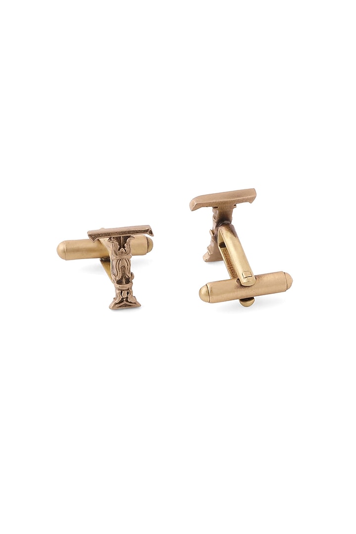 Antique Gold Brass Initial Cufflinks (Set of 2) by Cosa Nostraa at Pernia's Pop Up Shop
