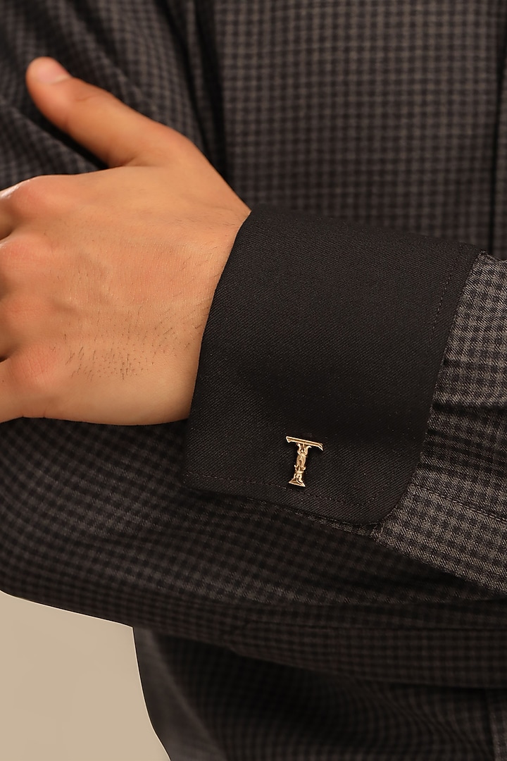 Antique Gold Brass Initial Cufflinks (Set of 2) by Cosa Nostraa at Pernia's Pop Up Shop