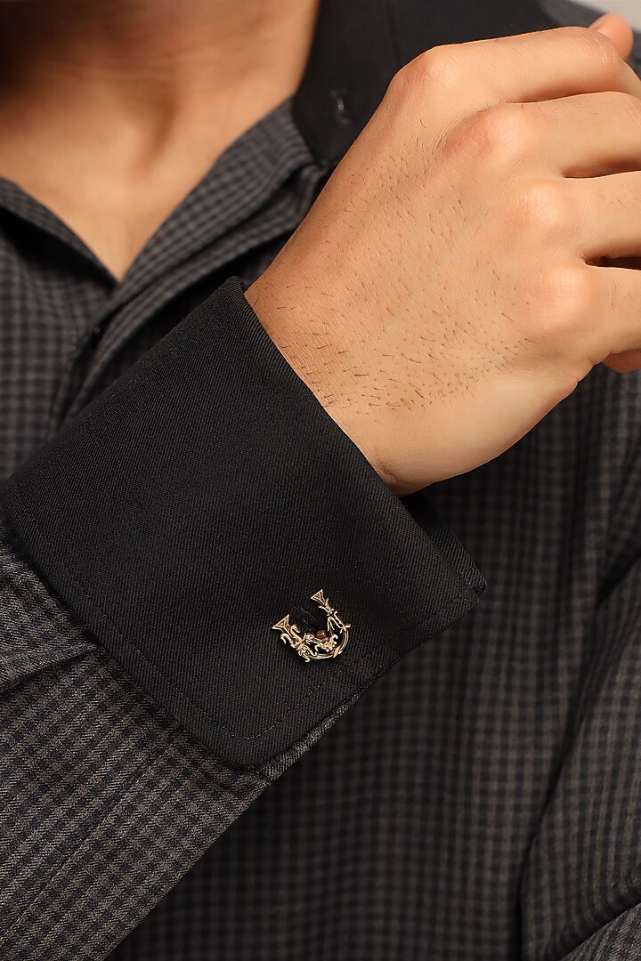 Antique Gold Brass Initial Cufflinks (Set of 2) by Cosa Nostraa at Pernia's Pop Up Shop