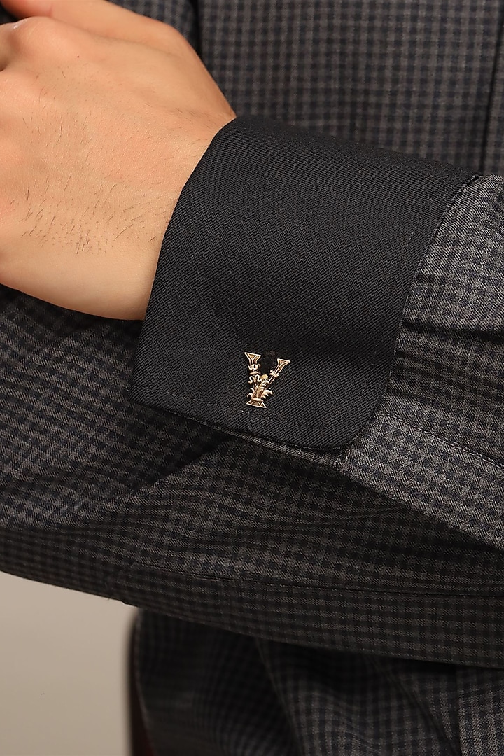 Antique Gold Brass Initial Cufflinks (Set of 2) by Cosa Nostraa at Pernia's Pop Up Shop