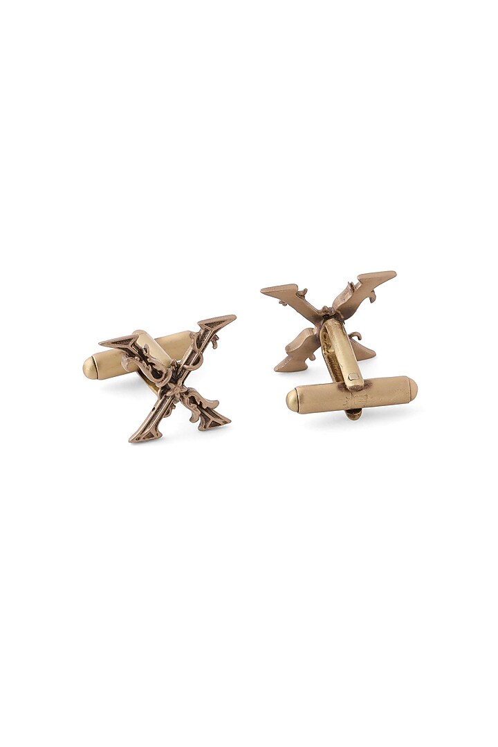 Antique Gold Brass Initial Cufflinks (Set of 2) by Cosa Nostraa at Pernia's Pop Up Shop