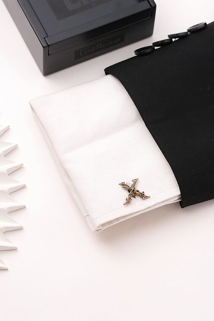 Antique Gold Brass Initial Cufflinks (Set of 2) by Cosa Nostraa at Pernia's Pop Up Shop