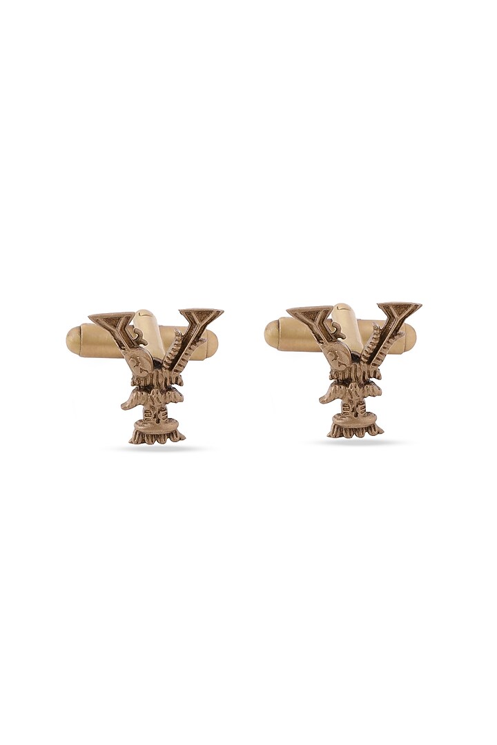 Antique Gold Brass Initial Cufflinks (Set of 2) by Cosa Nostraa at Pernia's Pop Up Shop