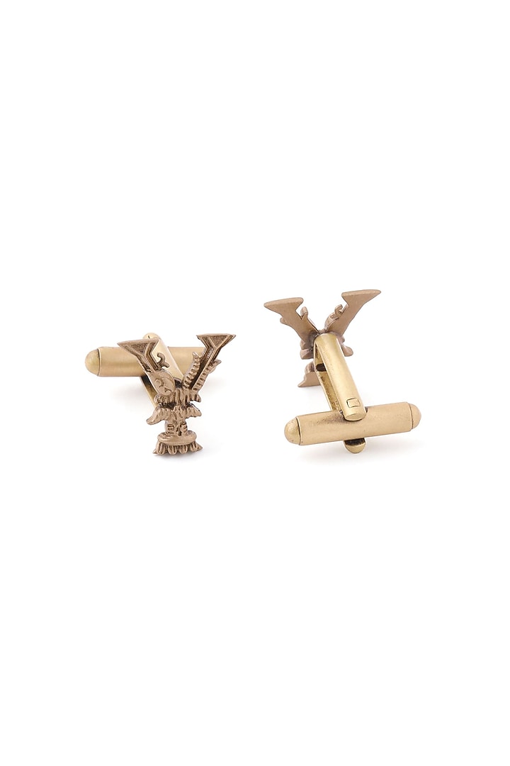 Antique Gold Brass Initial Cufflinks (Set of 2) by Cosa Nostraa at Pernia's Pop Up Shop