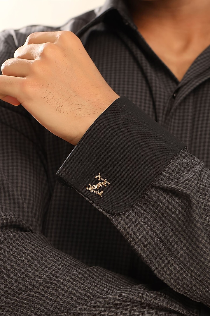 Antique Gold Brass Initial Cufflinks (Set of 2) by Cosa Nostraa at Pernia's Pop Up Shop
