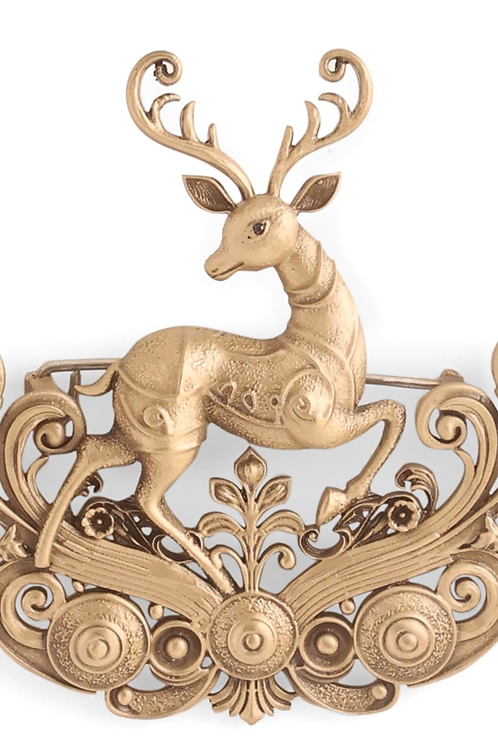 Antique Gold Royal Mrig Brooch by Cosa Nostraa at Pernia's Pop Up Shop