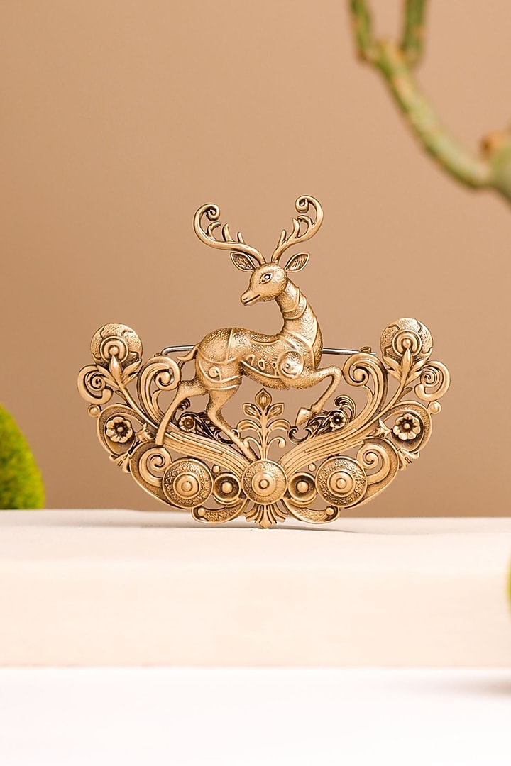 Antique Gold Royal Mrig Brooch by Cosa Nostraa at Pernia's Pop Up Shop