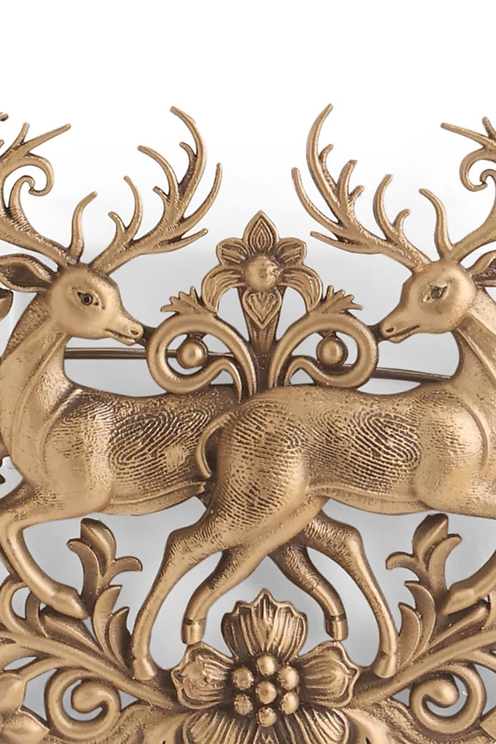 Antique Gold Twin Deer Brooch by Cosa Nostraa at Pernia's Pop Up Shop