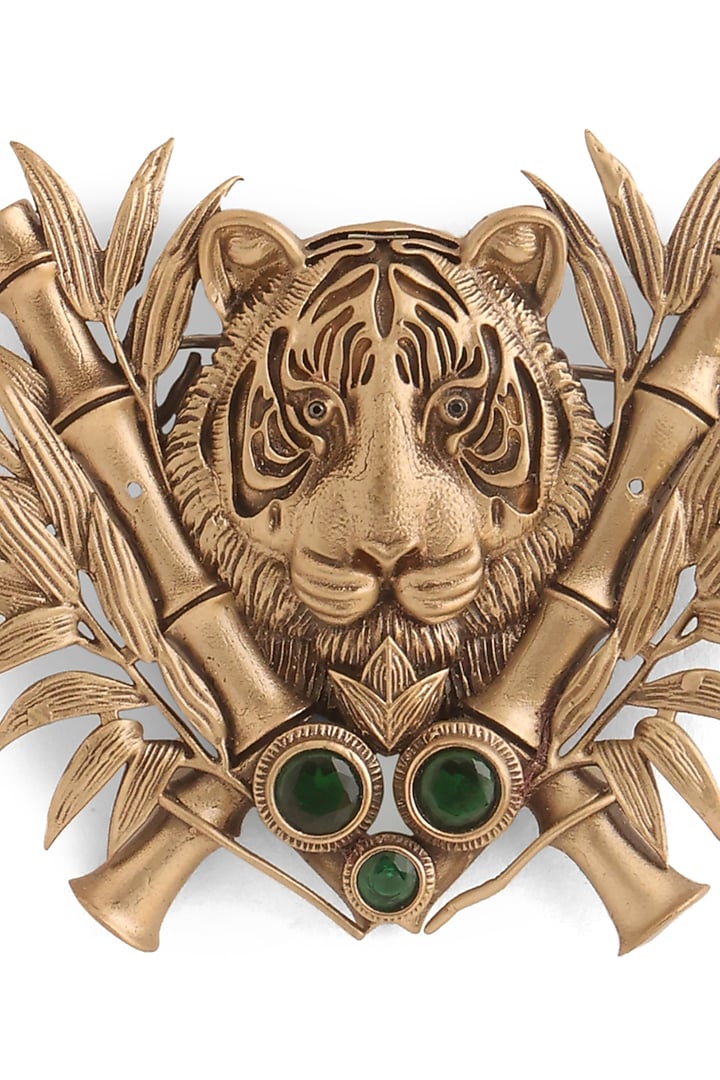 Antique Gold Royal Bengal Tiger Brooch by Cosa Nostraa at Pernia's Pop Up Shop