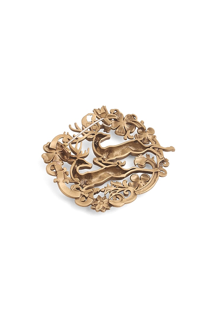 Antique Gold Dancing Deer Brooch by Cosa Nostraa at Pernia's Pop Up Shop