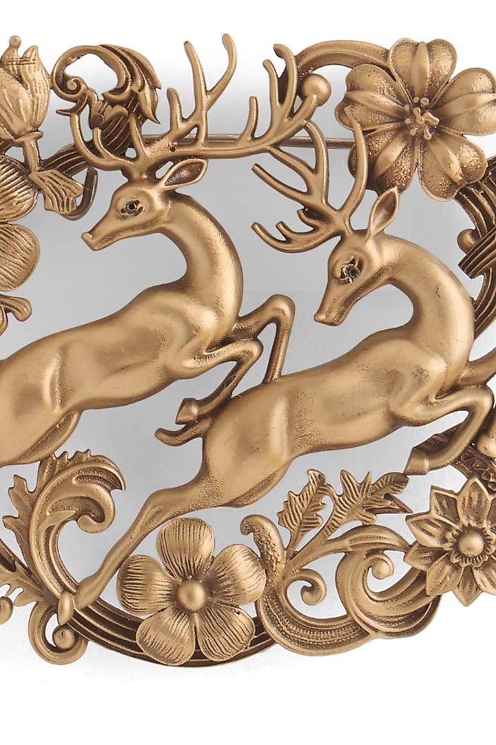 Antique Gold Dancing Deer Brooch by Cosa Nostraa at Pernia's Pop Up Shop