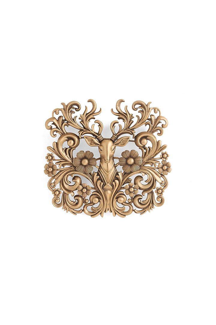 Antique Gold Antler Majesty Brooch by Cosa Nostraa at Pernia's Pop Up Shop