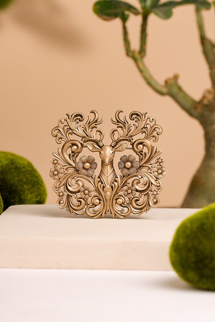Antique Gold Antler Majesty Brooch by Cosa Nostraa at Pernia's Pop Up Shop