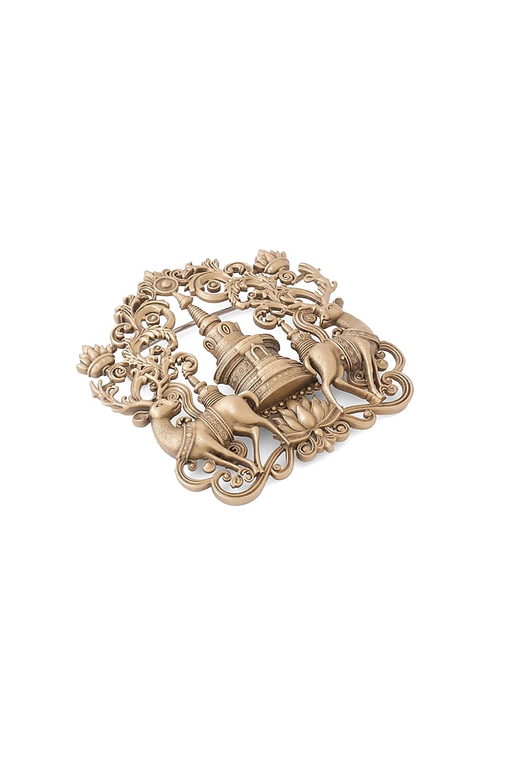 Antique Gold Temple Guardian Brooch by Cosa Nostraa at Pernia's Pop Up Shop