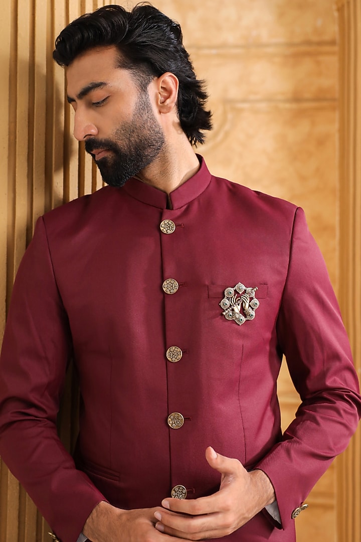 Antique Gold Ruby & Emerald Stone Divine Grace Brooch by Cosa Nostraa at Pernia's Pop Up Shop