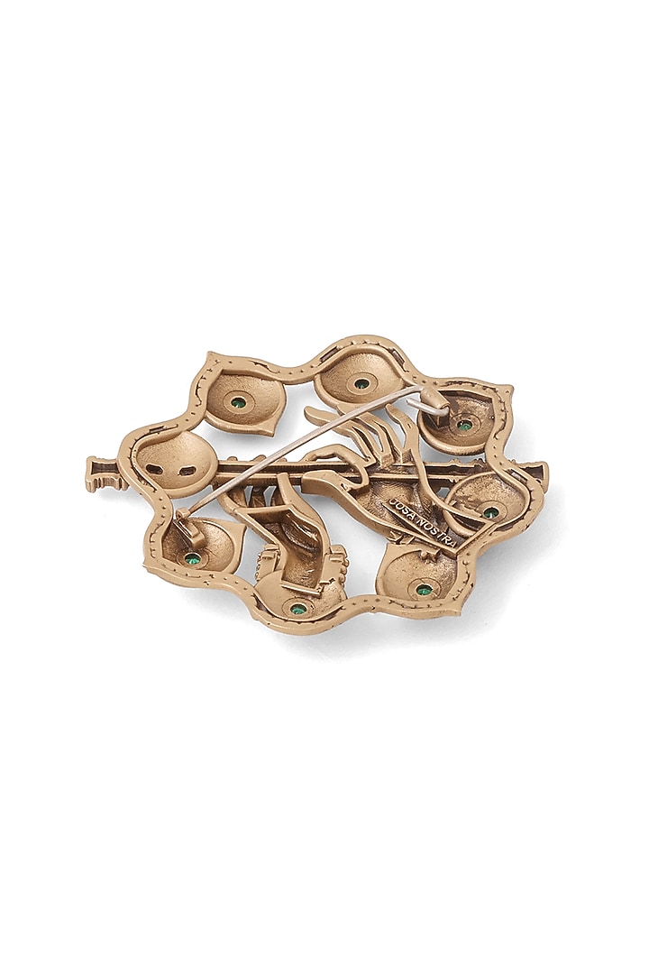 Antique Gold Ruby & Emerald Stone Divine Grace Brooch by Cosa Nostraa at Pernia's Pop Up Shop