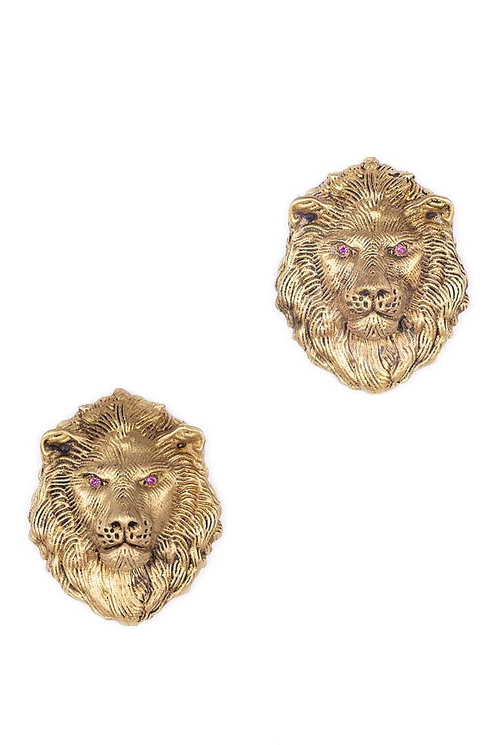 Antique Gold Lion Brooch Set by Cosa Nostraa
