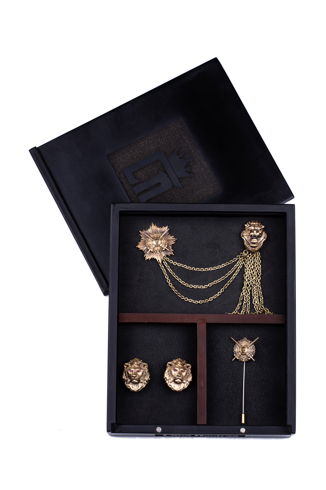 Antique Gold Lion Brooch Set by Cosa Nostraa-POPULAR PRODUCTS AT STORE