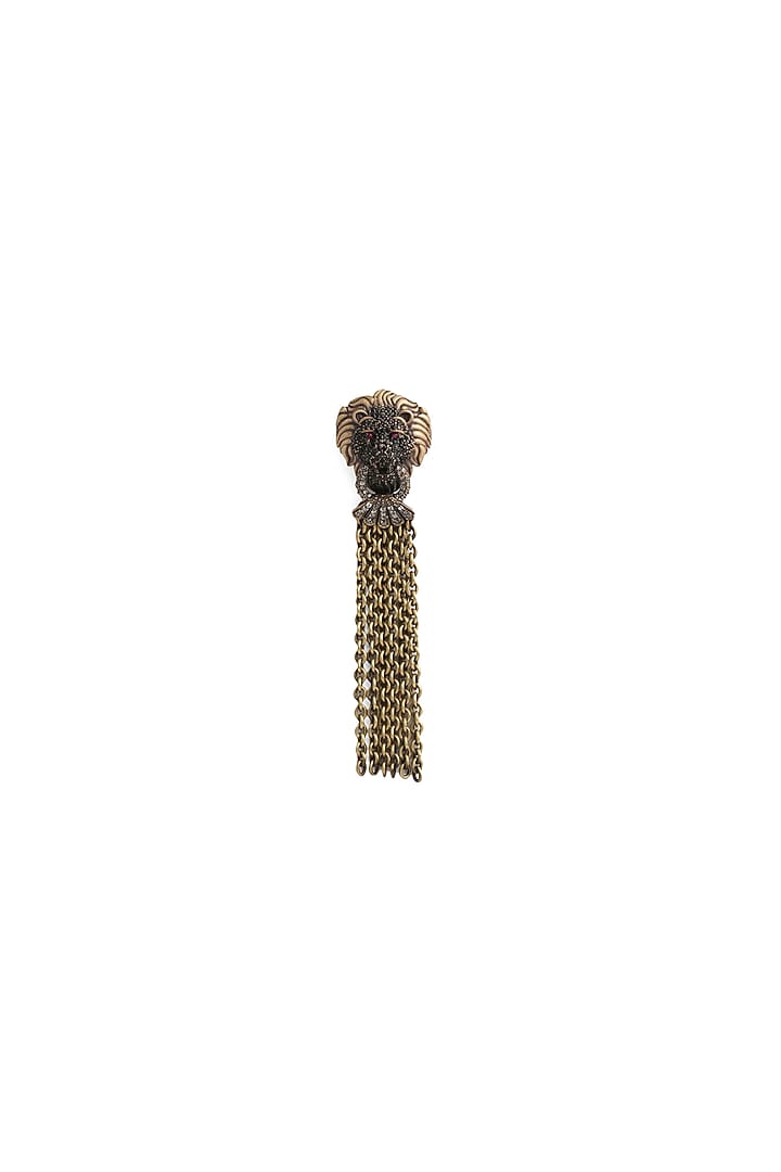 Antique Gold Brass Lion Brooch by Cosa Nostraa at Pernia's Pop Up Shop