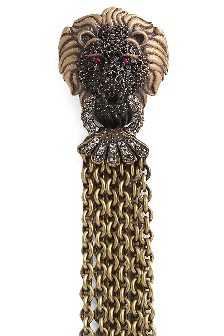 Antique Gold Brass Lion Brooch by Cosa Nostraa at Pernia's Pop Up Shop