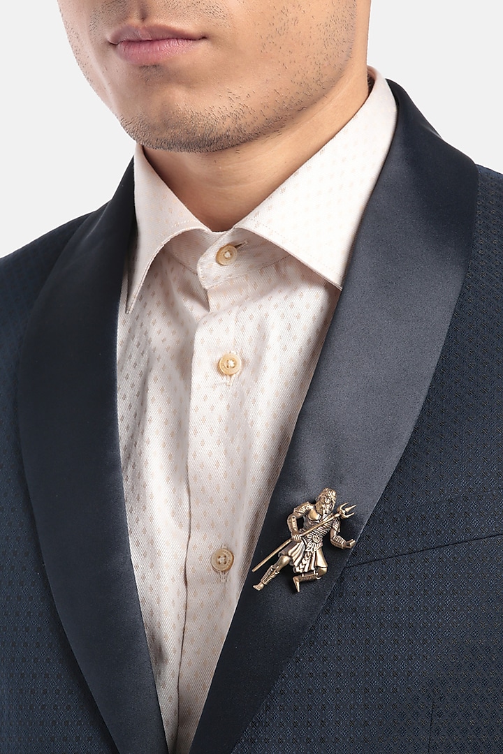 Antique Gold Brass Poseidon Brooch by Cosa Nostraa at Pernia's Pop Up Shop