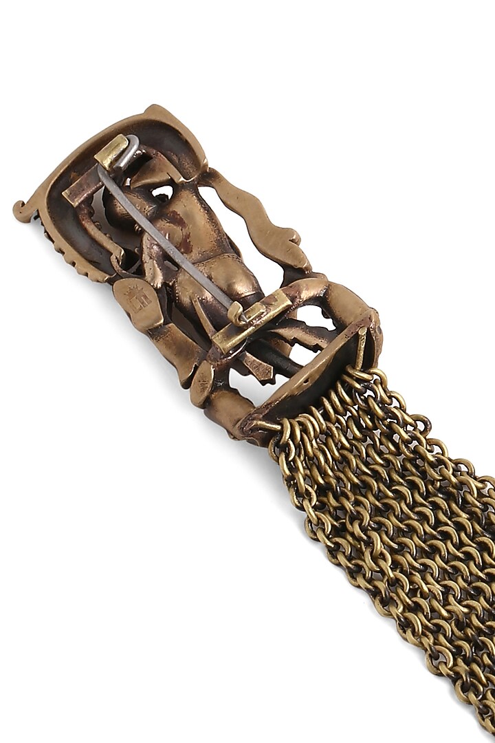 Antique Gold Brass Apsara Brooch by Cosa Nostraa at Pernia's Pop Up Shop