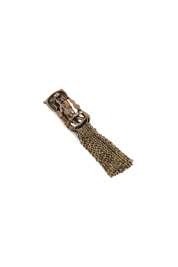 Antique Gold Brass Apsara Brooch by Cosa Nostraa at Pernia's Pop Up Shop