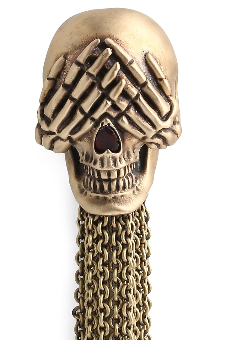 Antique Gold Skull Brooch by Cosa Nostraa at Pernia's Pop Up Shop