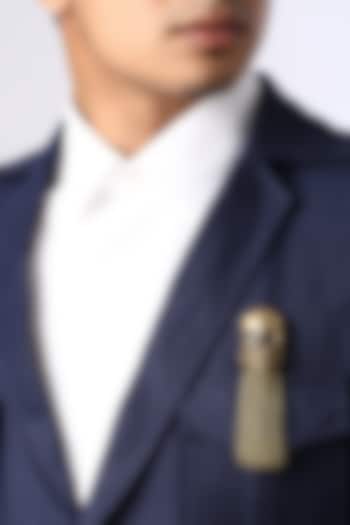 Antique Gold Skull Brooch In Brass by Cosa Nostraa at Pernia's Pop Up Shop