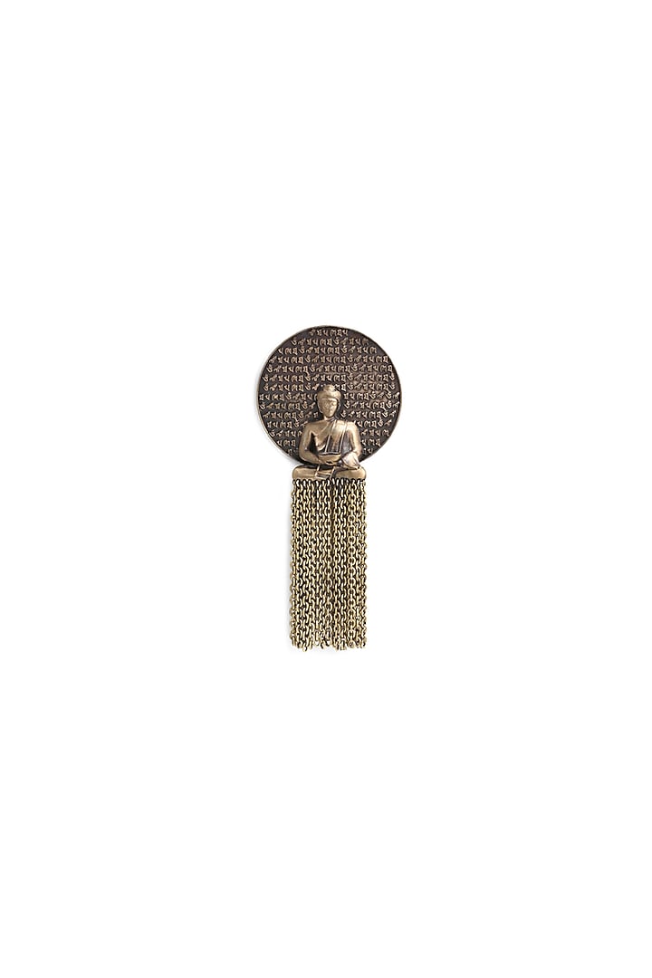 Antique Gold Brass Dhyana Buddha Brooch by Cosa Nostraa at Pernia's Pop Up Shop