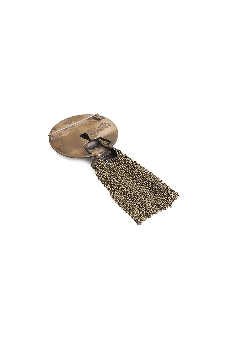 Antique Gold Brass Dhyana Buddha Brooch by Cosa Nostraa at Pernia's Pop Up Shop