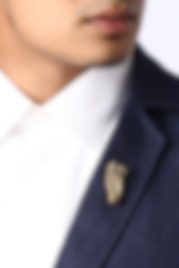 Antique Gold Brass Padma Mudra Buddha Brooch by Cosa Nostraa at Pernia's Pop Up Shop