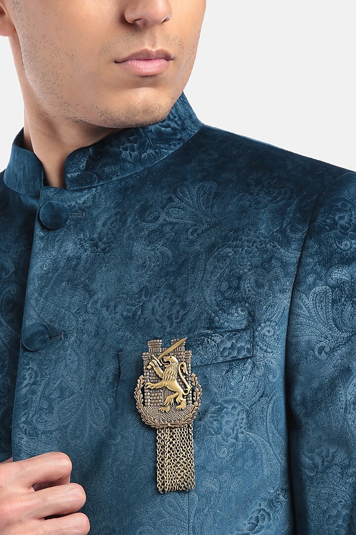 Antique Gold Brass Lion Battalion Brooch by Cosa Nostraa at Pernia's Pop Up Shop