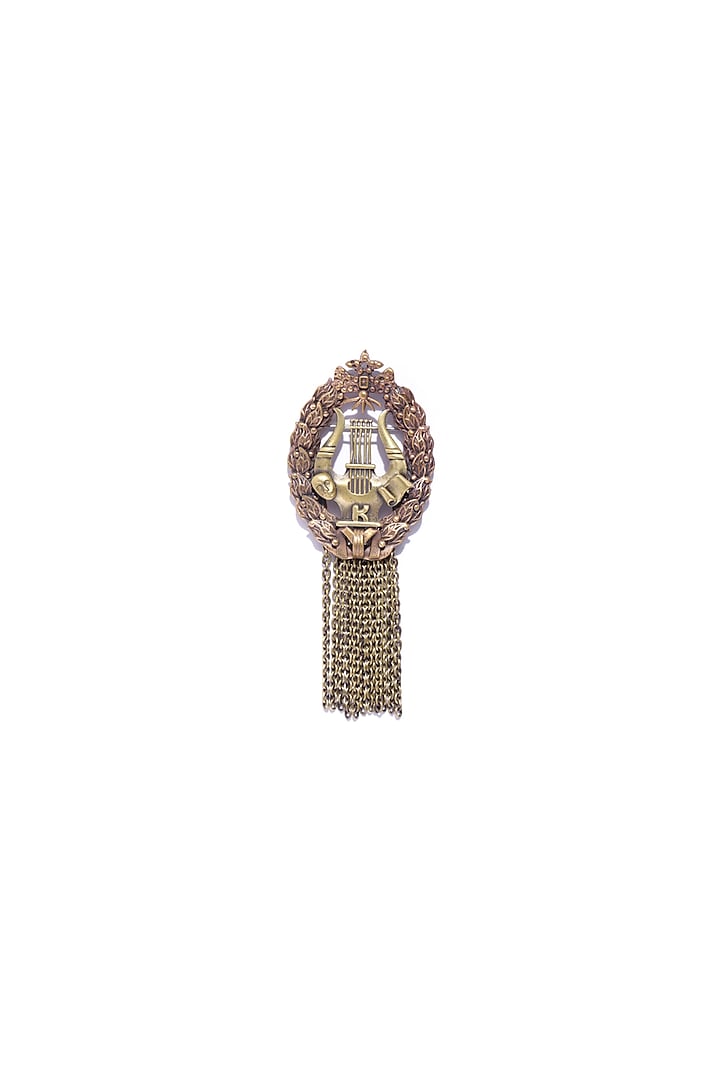 Antique Gold Brass Poseidon Neptune Brooch by Cosa Nostraa at Pernia's Pop Up Shop