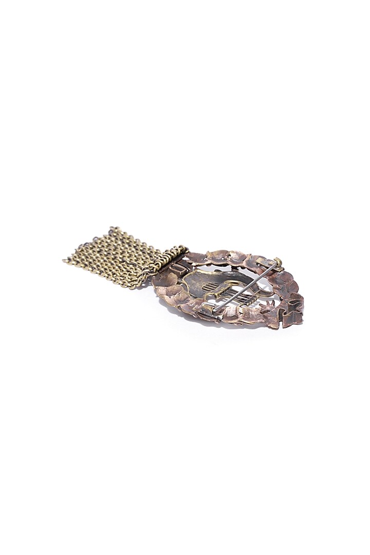 Antique Gold Brass Poseidon Neptune Brooch by Cosa Nostraa at Pernia's Pop Up Shop