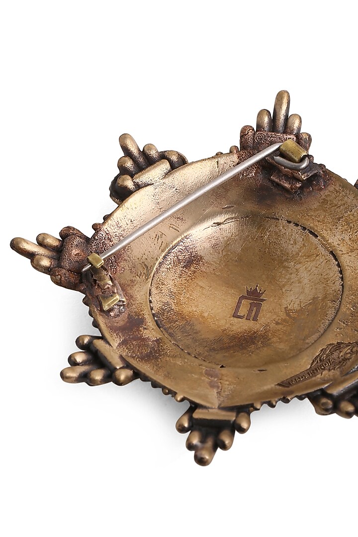Antique Gold Brass Emblem Brooch by Cosa Nostraa at Pernia's Pop Up Shop